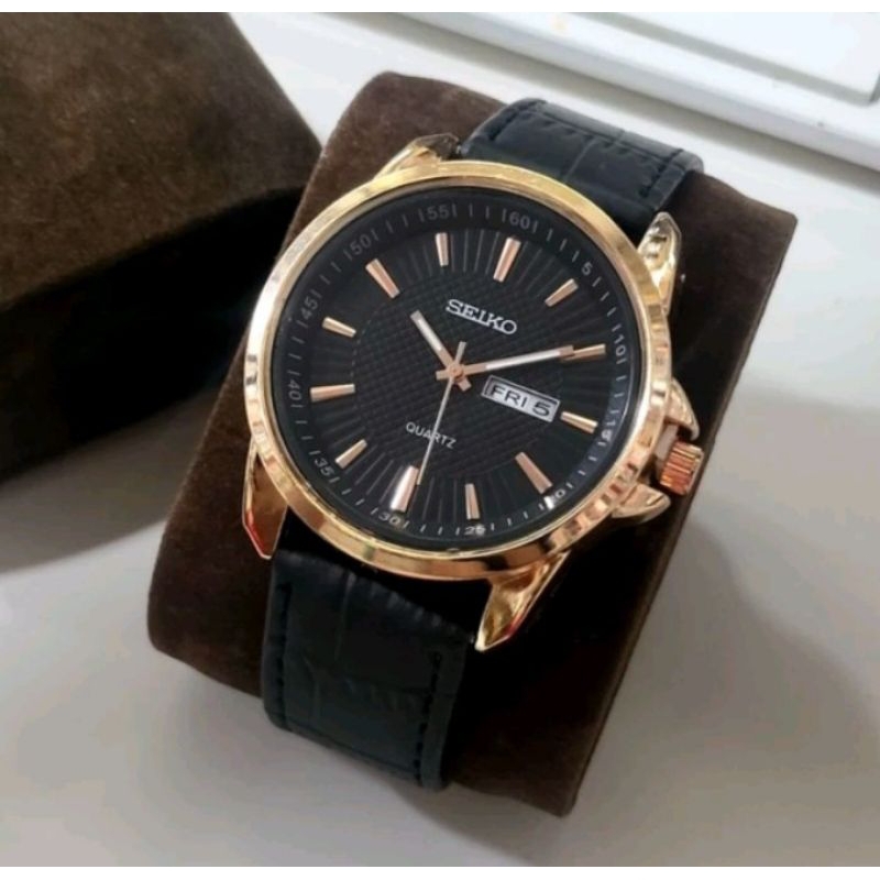 JAM TANGAN PRIA SEIKO TALI KULIT SUPER MEWAH DAN ELEGAN - JAM TANGAN PRIA TALI KULIT