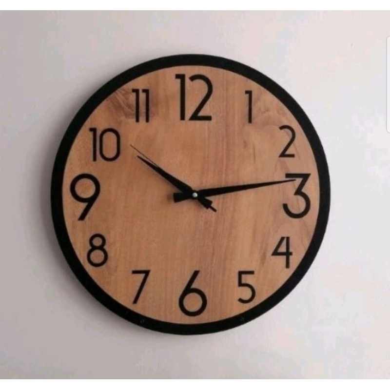 Jam dinding bulat / Jam dinding kayu / Jam dinding kayu jati