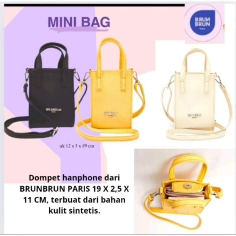 MINI  BAG TAS HANPHONE BRUN BRUN PARIS TAS HP BRUN BRUN