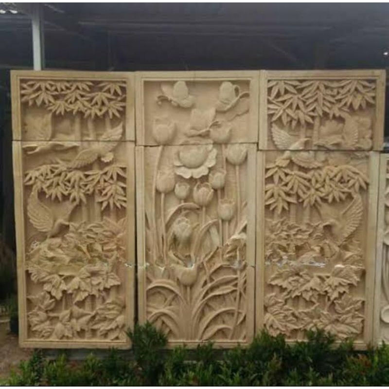 BATU ALAM RELIEF HIASAN DINDING PARAS JOGJA BATU UKIR TEMPEL DINDING ABADISTONE