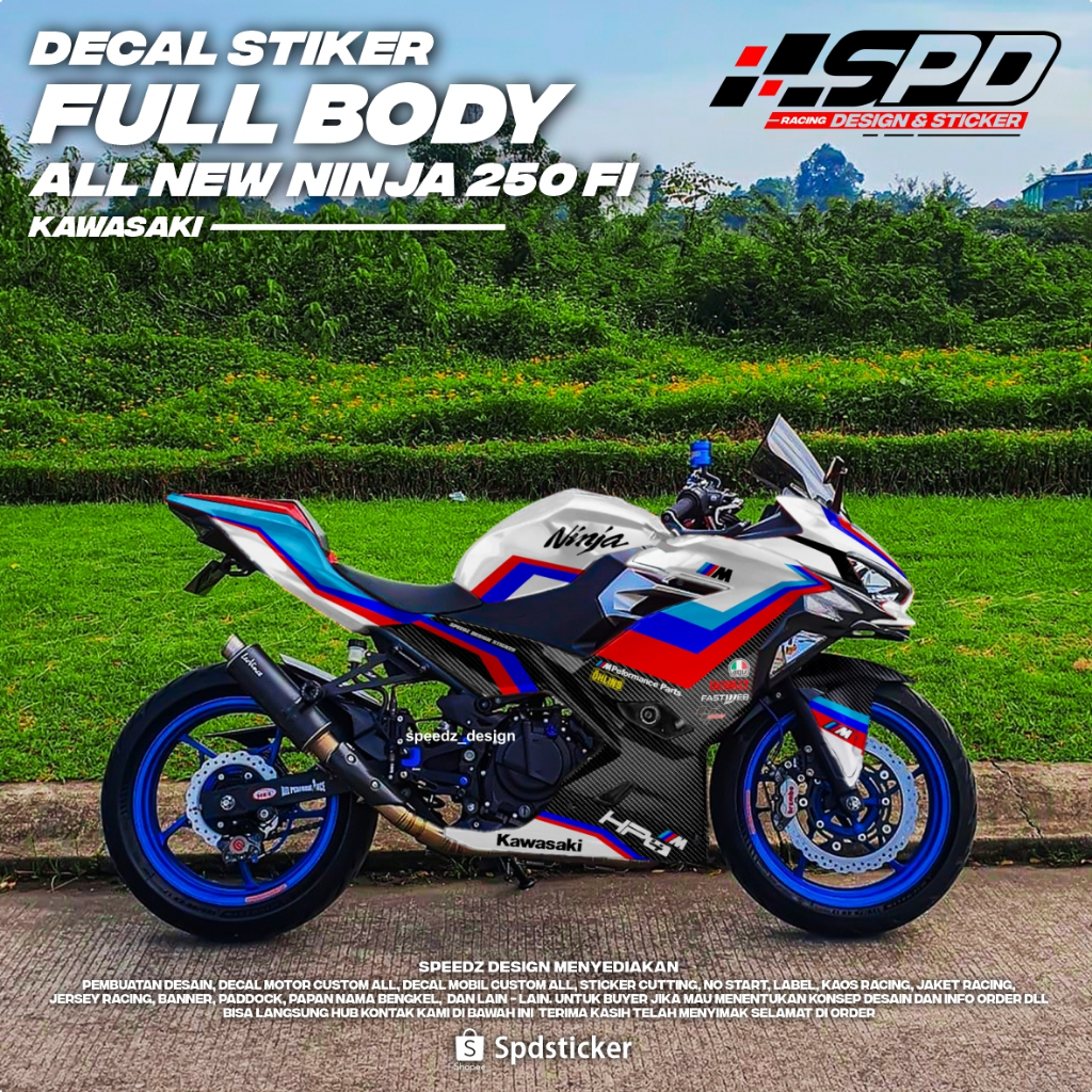 decal stiker new ninja 250 fi 2018 BMW KARBON full body racing keren sunmori