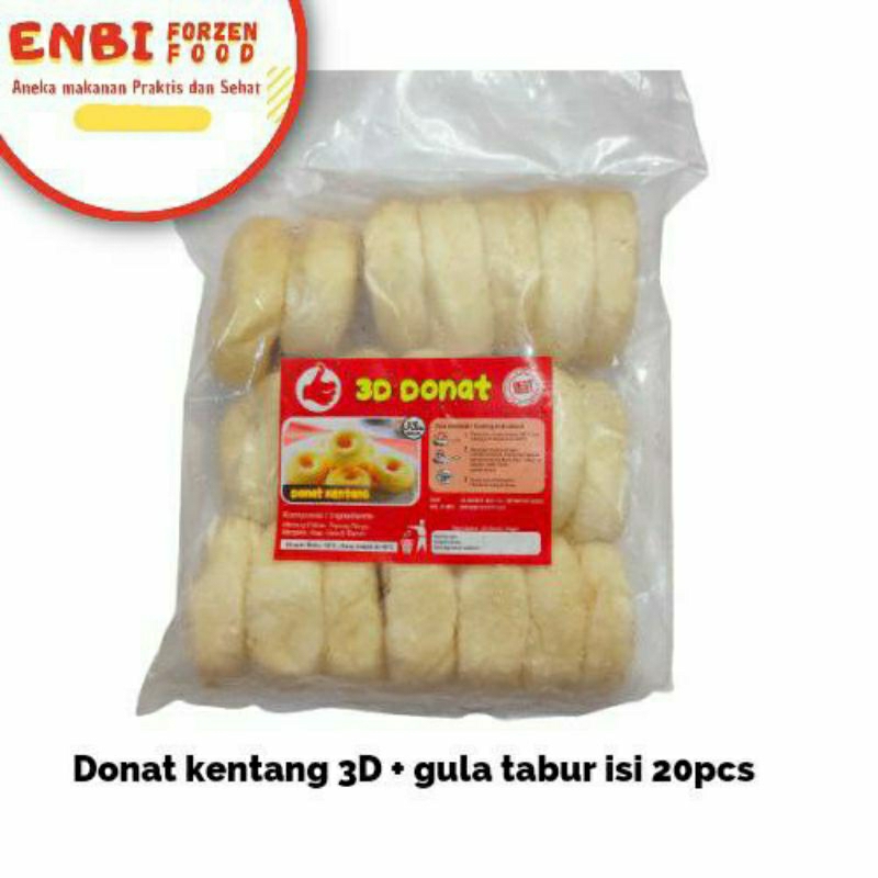 

Donat kentang 3D + gula tabur isi 20pcs