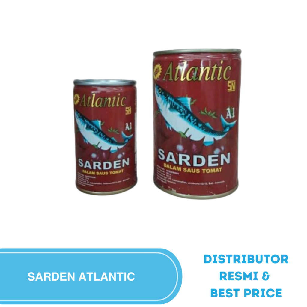 

Sarden Atlantic Makanan Ikan Kaleng Ukuran 155 gr dan 425 gr Dus