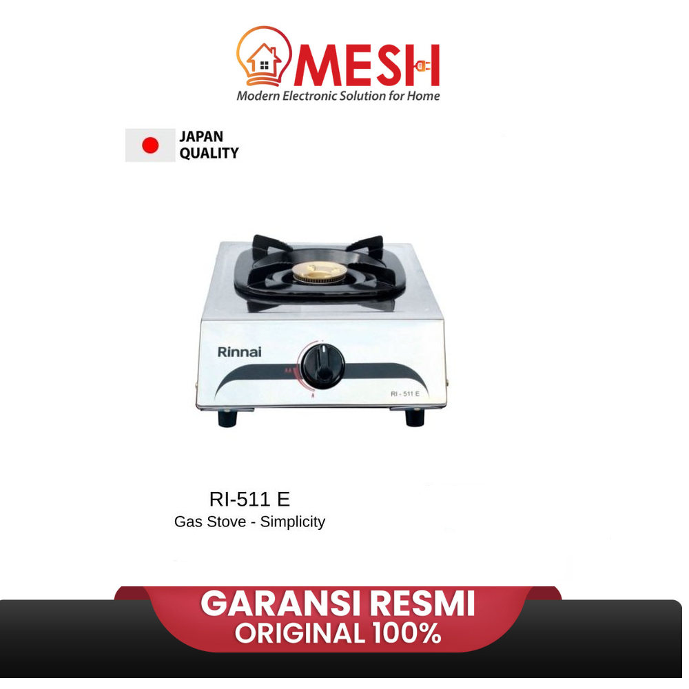 Rinnai Kompor gas 1 Tungku Api Turbo - RI-511-E-Kompor Gas-Kompor-Rinnai Kompor-Original-New Arrival