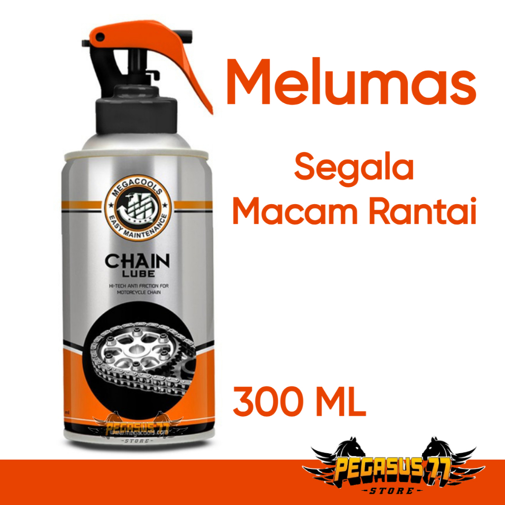 CAIRAN PEMBERSIH PELUMAS GEMUK RANTAI MEGACOOLS CHAIN LUBE 300ML