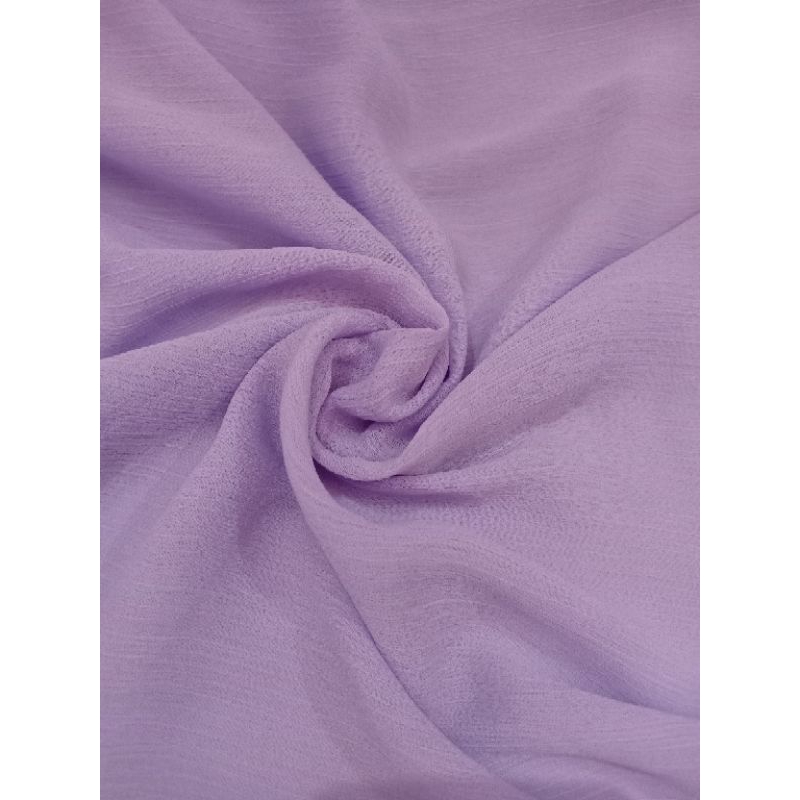 KAIN CERUTI CRINGKLE POLOS WARNA UNGU LAVENDER (2 m = Rp52.000)