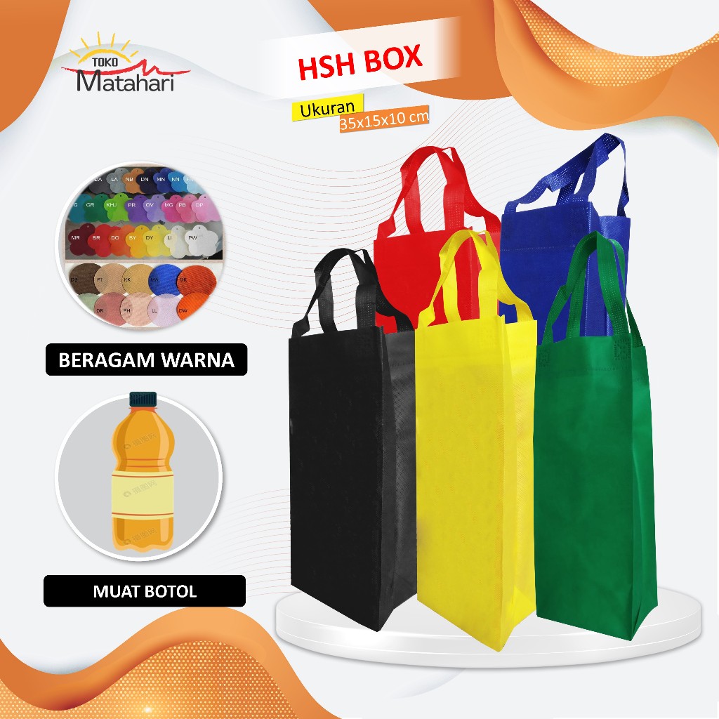 

[GROSIR] Tas Botol Kopi Tas Branding Tas Spunbond Handle Tas Polos Sablon 35x15x10