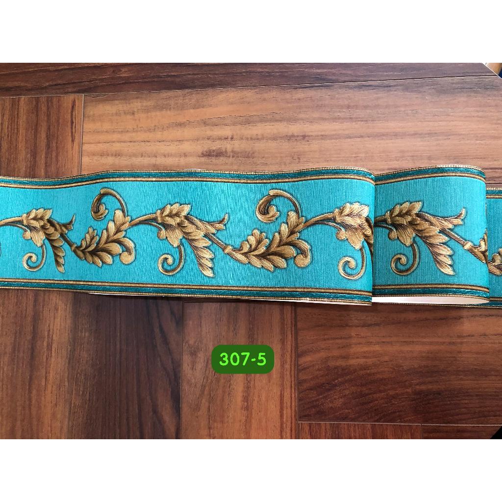 Wallpaper Border List Klasik Hijau Gold Pmebatas Tekstur Mewah