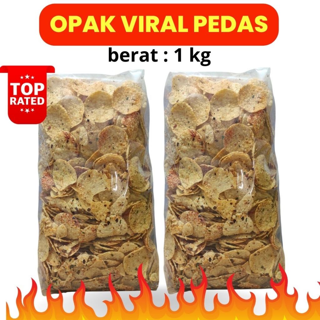 

OPAK VIRAL PEDAS DAUN JERUK 1 KG/CEMILAN PEDAS/OPAK PEDAS JSR