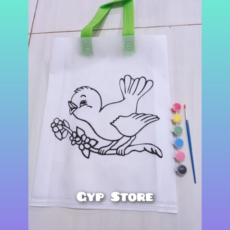 

Paket Mewarnai Tas Spunboand 1 set Lengkap Cat dan Kuas / Gyp Store
