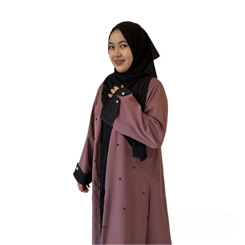HAIBAYA. ID ~ ABAYA HAIZA BLACK PEARL (MUTIARA HITAM)/ ABAYA GAMIS OUTER WANITA BUSUI CASUAL KEKINIA