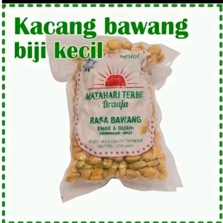 

Kacang Kapri cap Matahari Terbit rasa Bawang biji kecil 250 gram