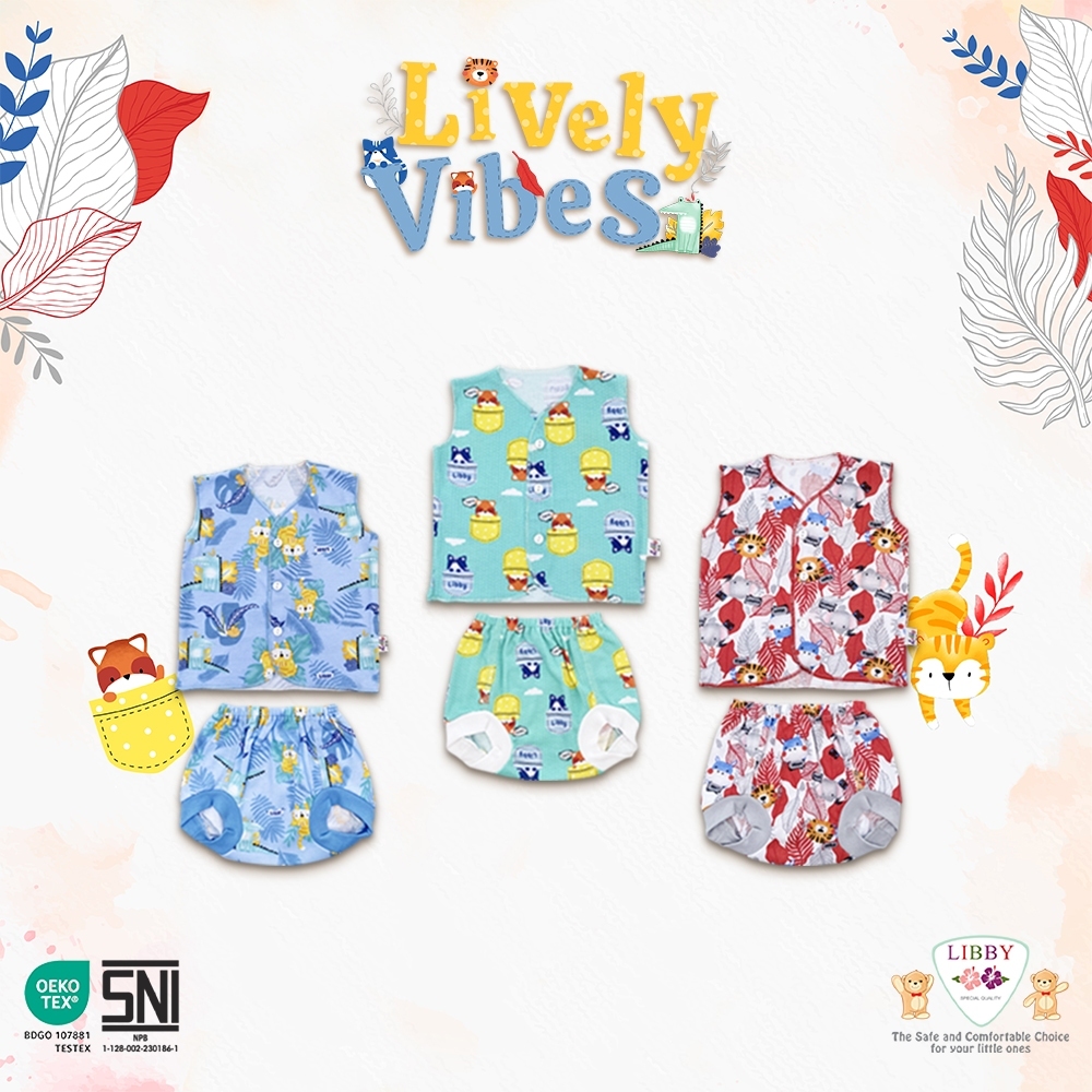 Libby Baby Setelan Kutung - Libby baju bayi murah 1 stel 0-3 bulan