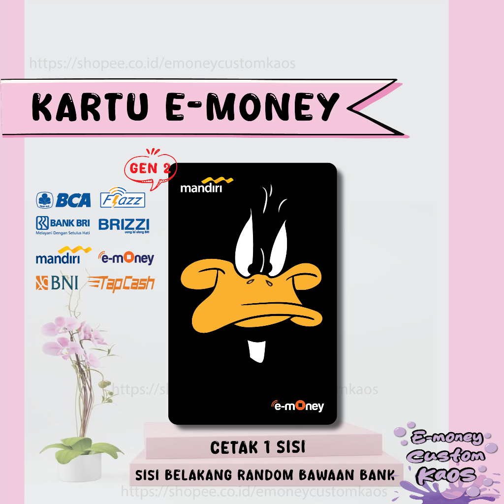 KARTU EMONEY ANIME DUFFY DUCK LOONEY TUNES MANDIRI FLAZZ BCA BNI TAPCASH BRIZZI BRI E MONEY - 1 SISI