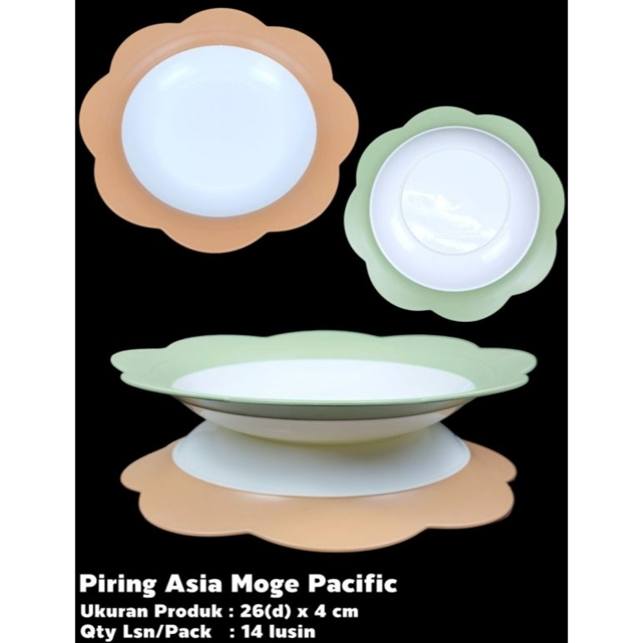 PIRING MAKAN ASIA MOGE 10" / PIRING BUNGA ASIA MOGE / PIRING ASIA PASIFIK / PIRING TEBAL BENTUK BUNG