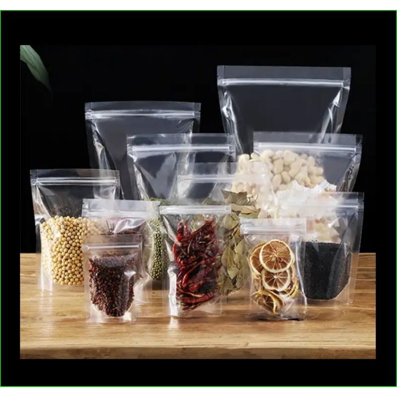 

Plastik Standing Pouch Bening (100pcs) / Kemasan Pouch Clear Murah Berkualitas / Kemasan Snack Kripik 10×17cm- Murah