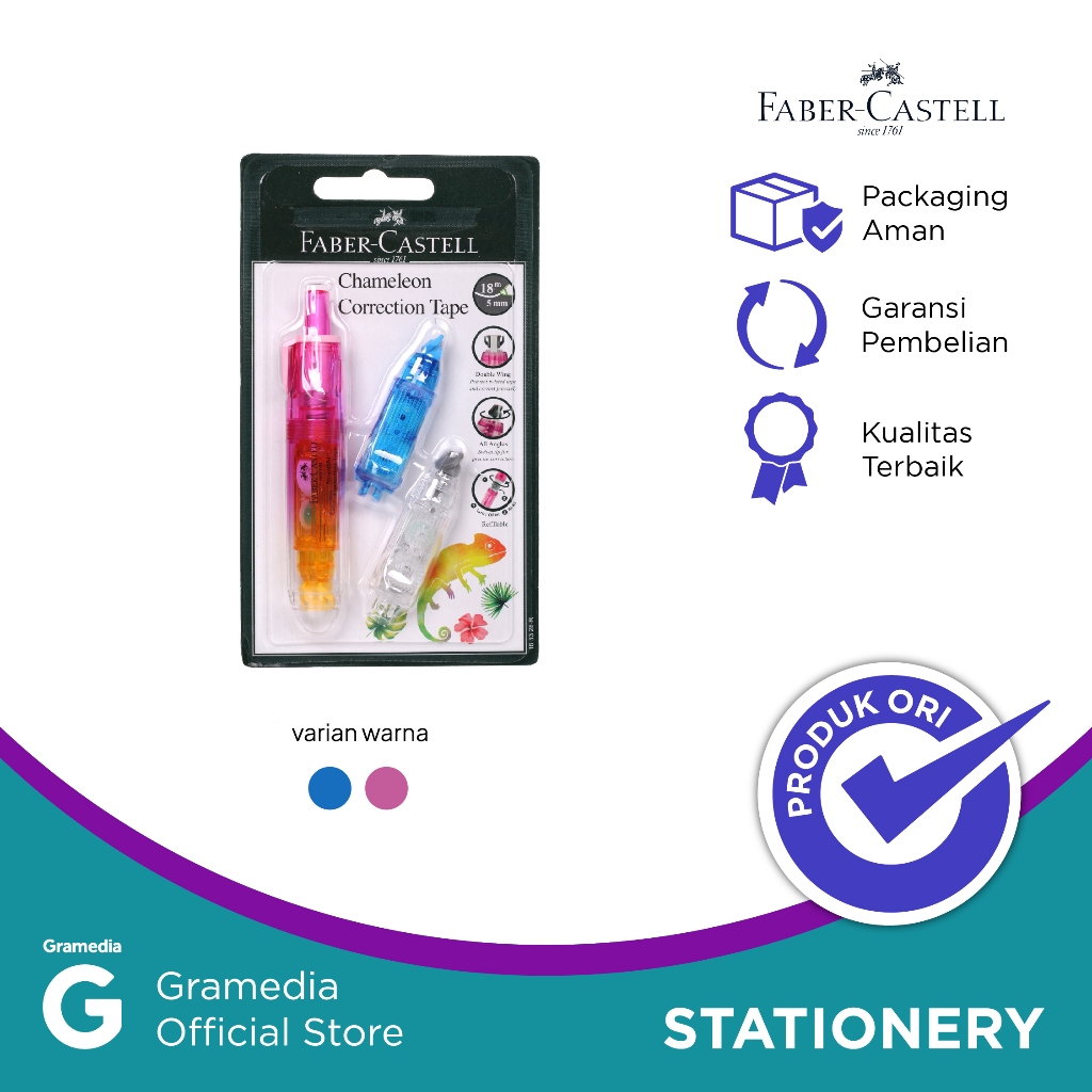 

FABER CORRECTION TAPE CHAMELEON+2REFILL BARREL PINK 163328R