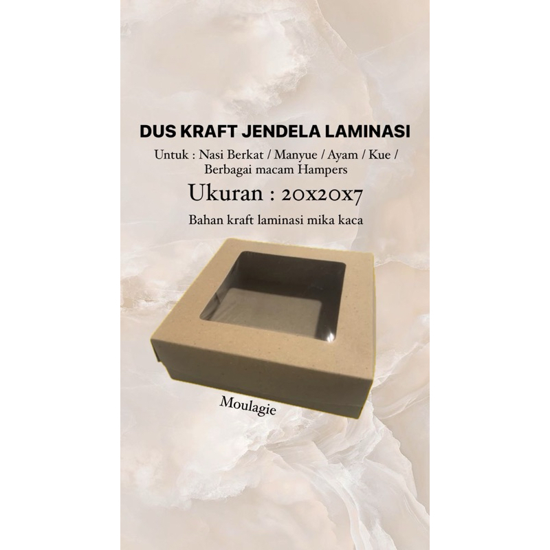 

Dus kraft laminasi coklat jendela 20x20x7 | KOTAK KUE 22x22x7 365gsm | Kotak kue kraft | Kotak manyue | Kotak jendela mika kaca | Dus roti - Dus