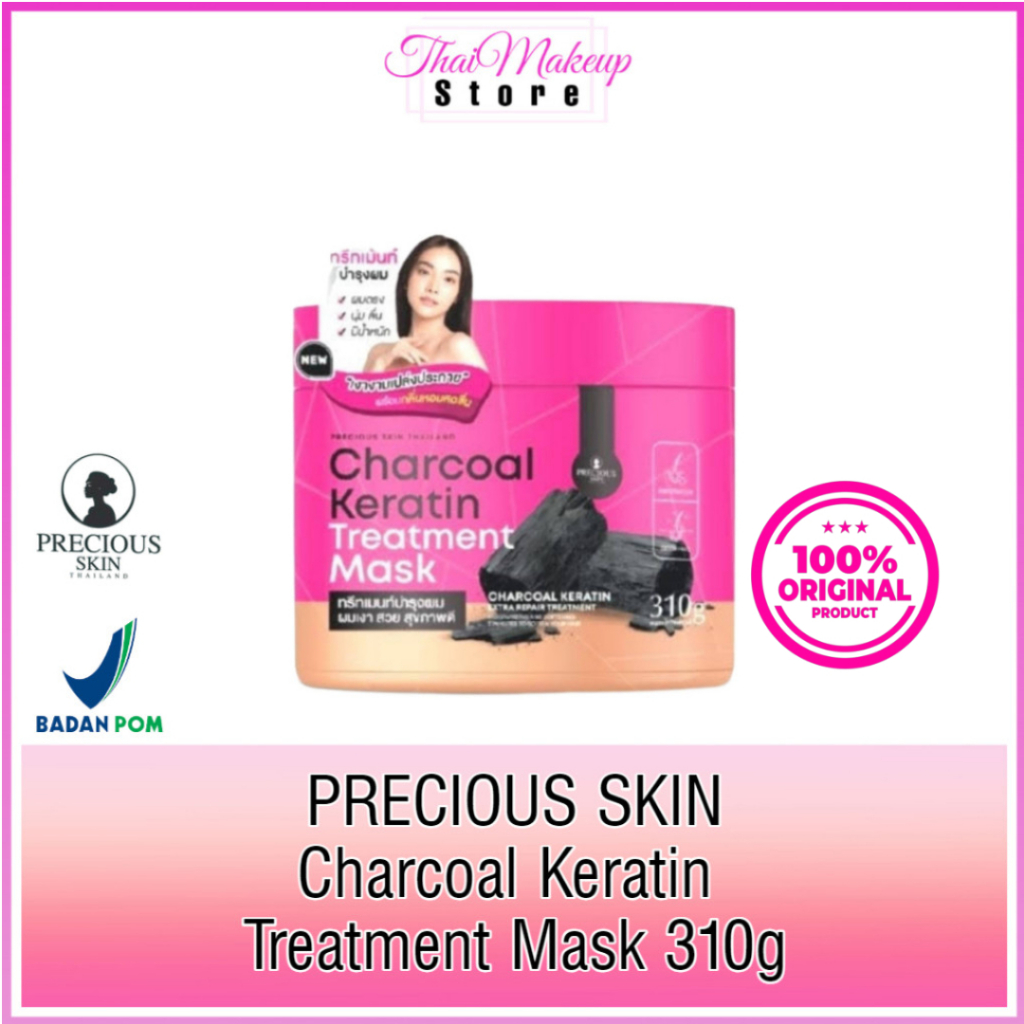 Precious Skin Thailand Charcoal Keratin Treatment Mask / Keratin Rambut / Charcoal Hair Mask 310g