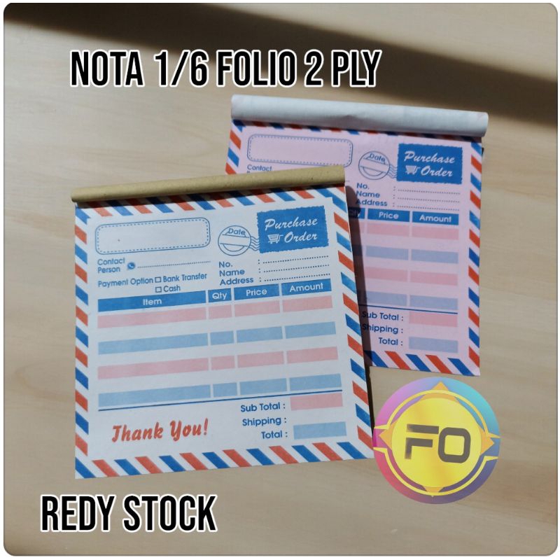 

NOTA MAIL 1/6 FOLIO 2 PLY - SIAP KIRIM