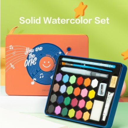

Deli Solid Watercolor Paint / Set Cat Air Padat Warna Terang Dengan Kuas Air Otomatis 73936-X