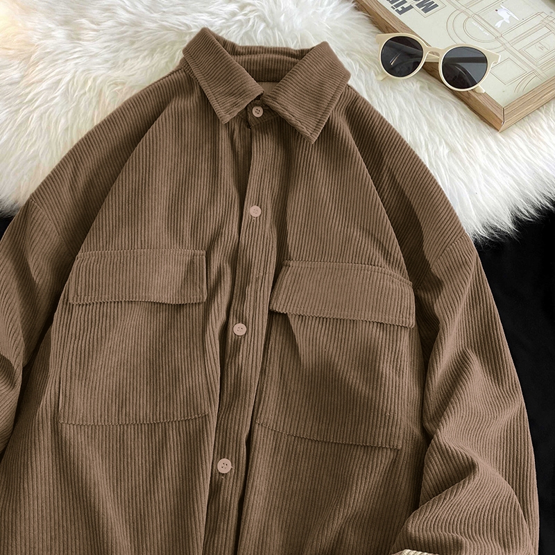 Forteid Jaket Corduroy Wanita Korean Style Crop Top Lengan Panjang|Jaket Corduroy Wanita Vintage Len
