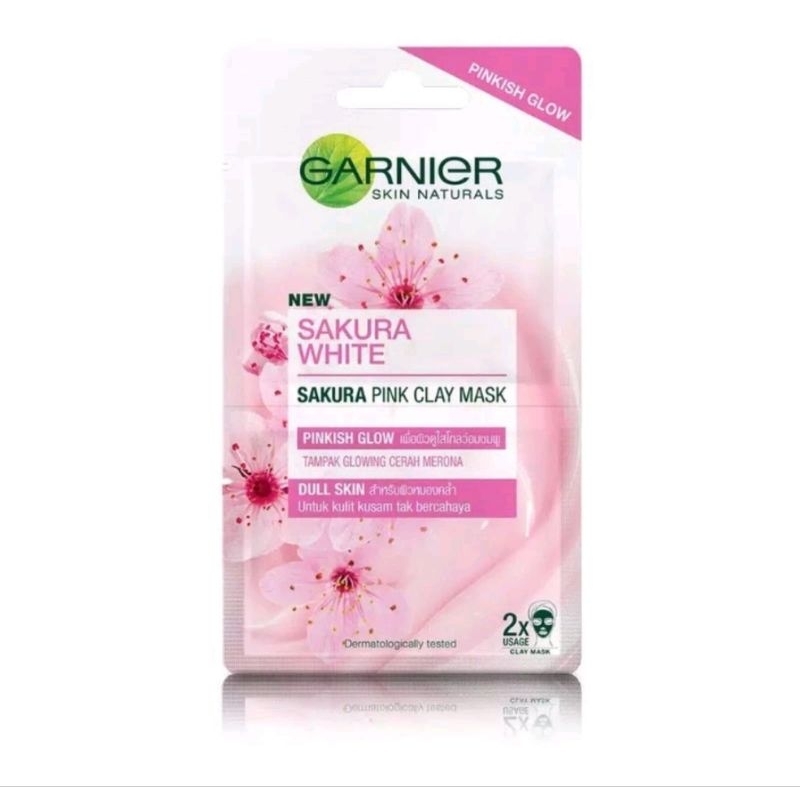 Garnier Clay Mask - Masker Wajah Sakura White Kulit Glowing Merona Sale Murah