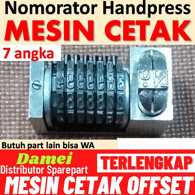 

KODE J93U Numerator Mesin Cetak Handpress Letterpress Heidelberg Offset Printing Nomorator