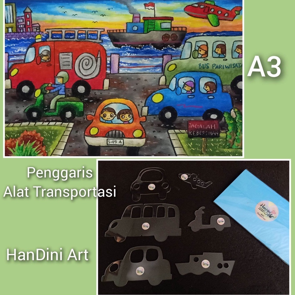 

KODE H42I Penggaris Alat Transportasi 6 Model Cetakan Akrilik Alat Transportasi HanDini Art Peralatan Menggambar