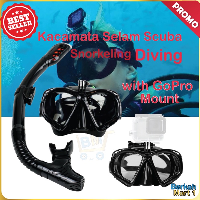 KODE L46D Kacamata Selam Dewasa Original  Snorkling Snorkeling Scuba Diving Snorkeling GoPro Mount
