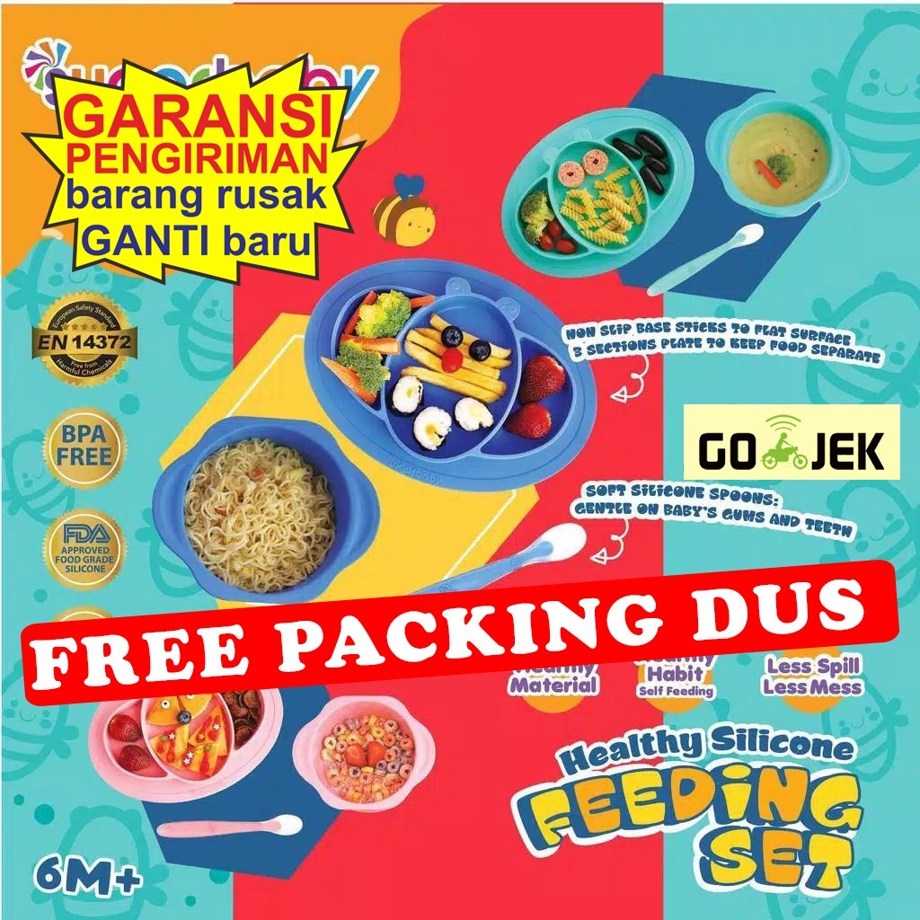 READY BANDUNG SUGAR BABY SUGARBABY Feeding Set Makan Bayi SUGARBABY Piring Set Mangkok Silicone Wada