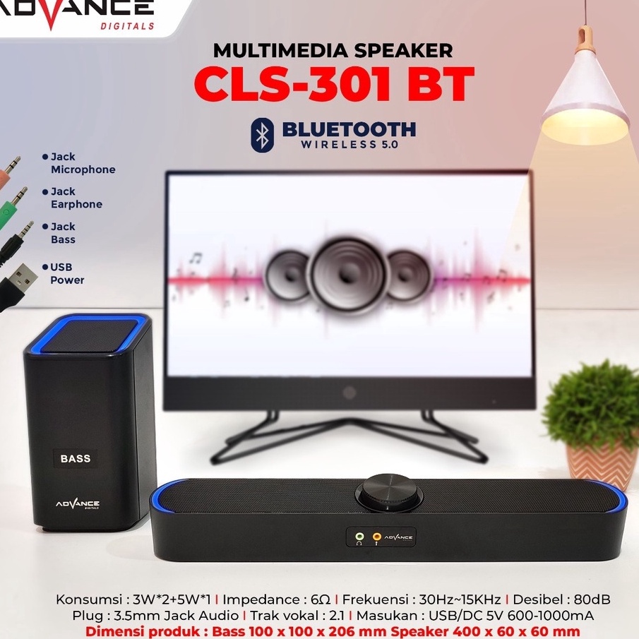 KODE F28H Soundbar  Speaker Bluetooth Advance CLS 31 BT dengan Sub Woofer