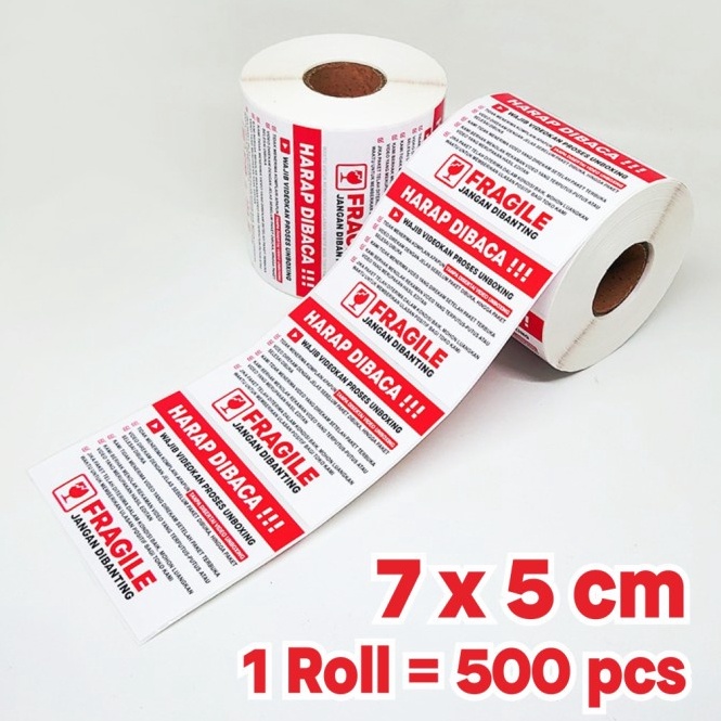 

KODE R22O Stiker Label Wajib Video Unboxing 7 x 5 cm 1 roll isi 5 pcs