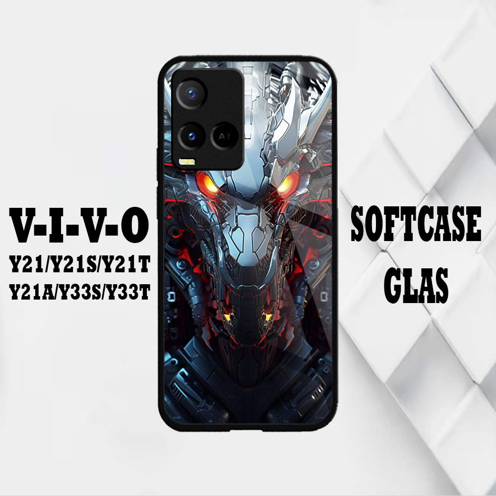 Softcase Glass Glossy VIVO Y21/Y21S - Casing VIVO Y21/Y21S Fashion Case Terbaru Berkah Case [ ROBOT]