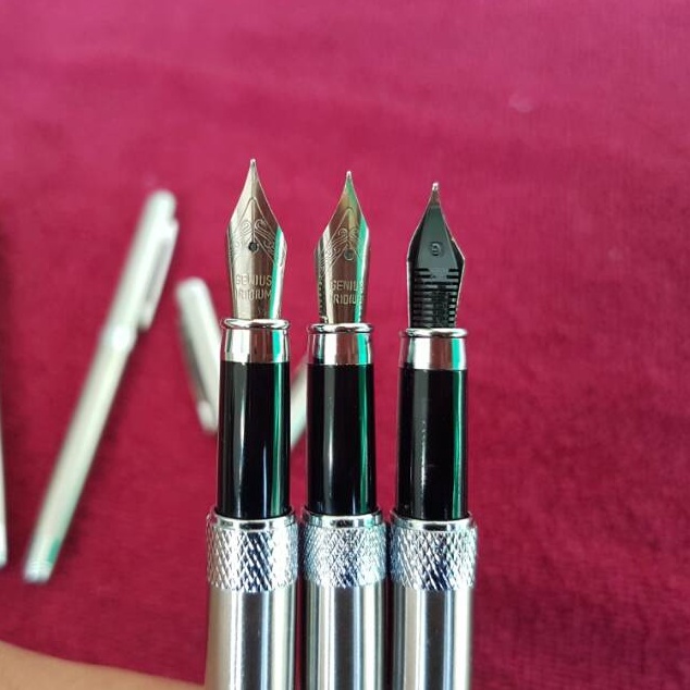 

KODE D52A Fountain pen Genius Titanium shinyNib 3mm Pena Pulpen Tinta isi ULang