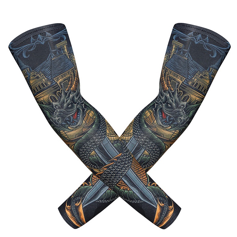 KODE R22C Manset Tato Strong Color Motif Naga  Manset Tangan Gambar Tatto Tengkorak Keren Gaul  Drag