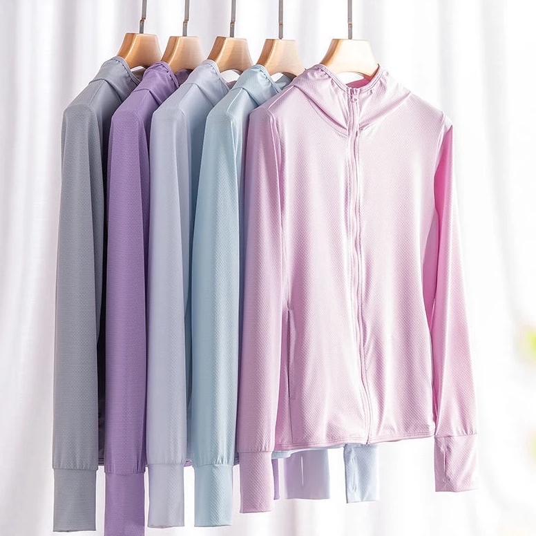 KODE O48Y Airsm Jaket mesh hoodie UV protection olahraga Lengan Panjang UNIQLO