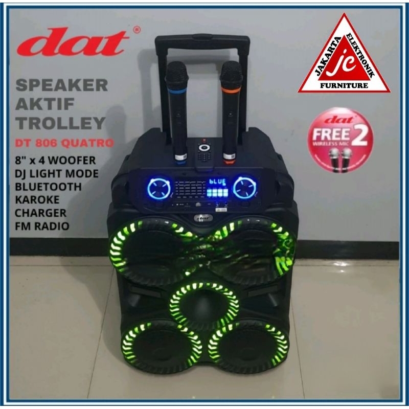 DAT SPEAKER PORTABLE TROLLEY 8"X4 QUATRO DT806