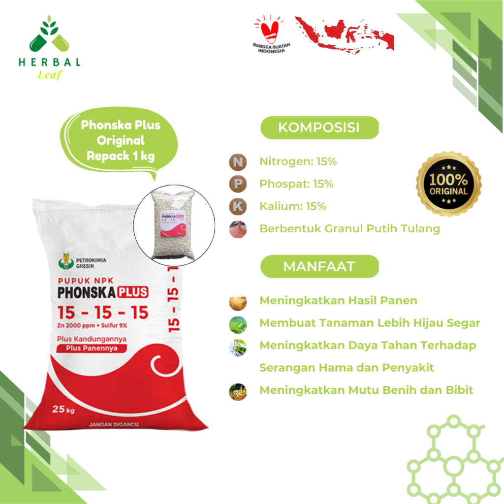 Phonska Plus Kemasan Repack 1 Kilo/ 1Kg Original Petro