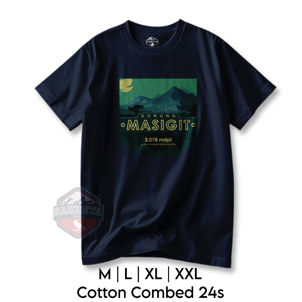sakunta outdoor kaos pendaki gunung pria dan wanita Tshirt hikking camping gunung masigit logo gunun
