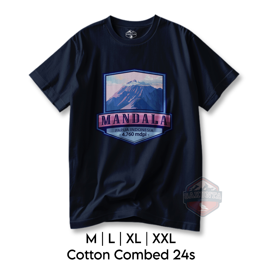 sakunta outdoor kaos pendaki gunung pria dan wanita Tshirt hikking camping puncak gunung mandala log