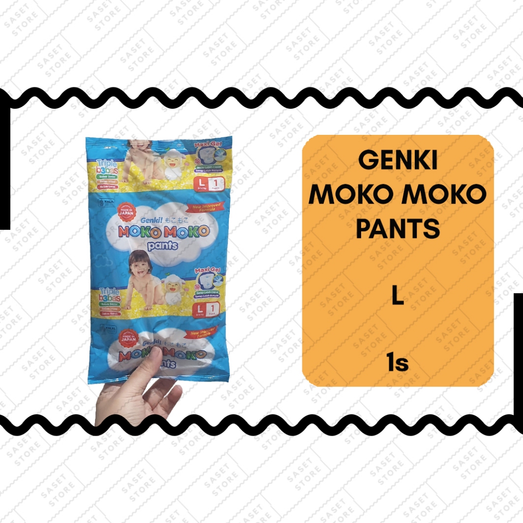 Genki Moko Moko Pants L 1 pc Sachet Popok Celana Anak Bayi