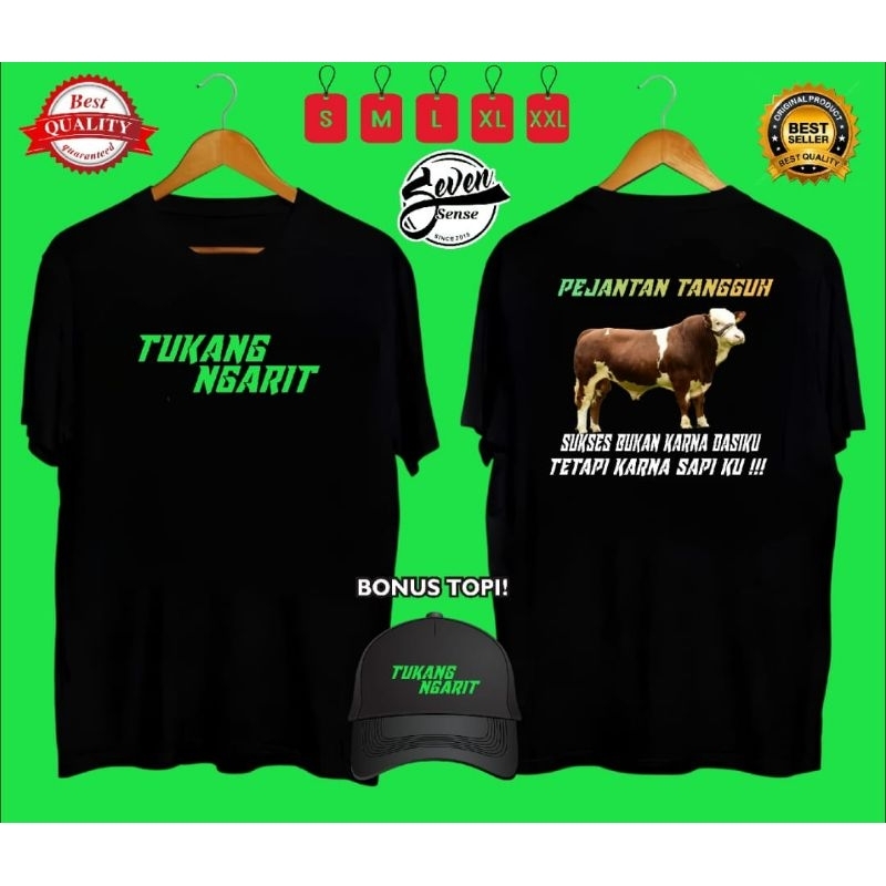 KAOS TUKANG NGARIT SAPI PEJANTAN TANGGUH BONUS TOPI