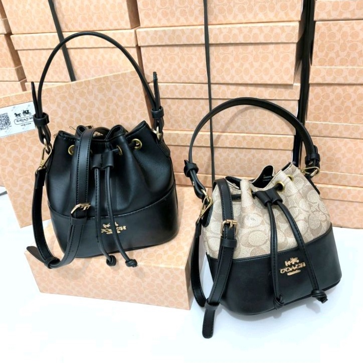 Paling Diminati Free Box Tas serut Tas jingjing COAACH  paperbag