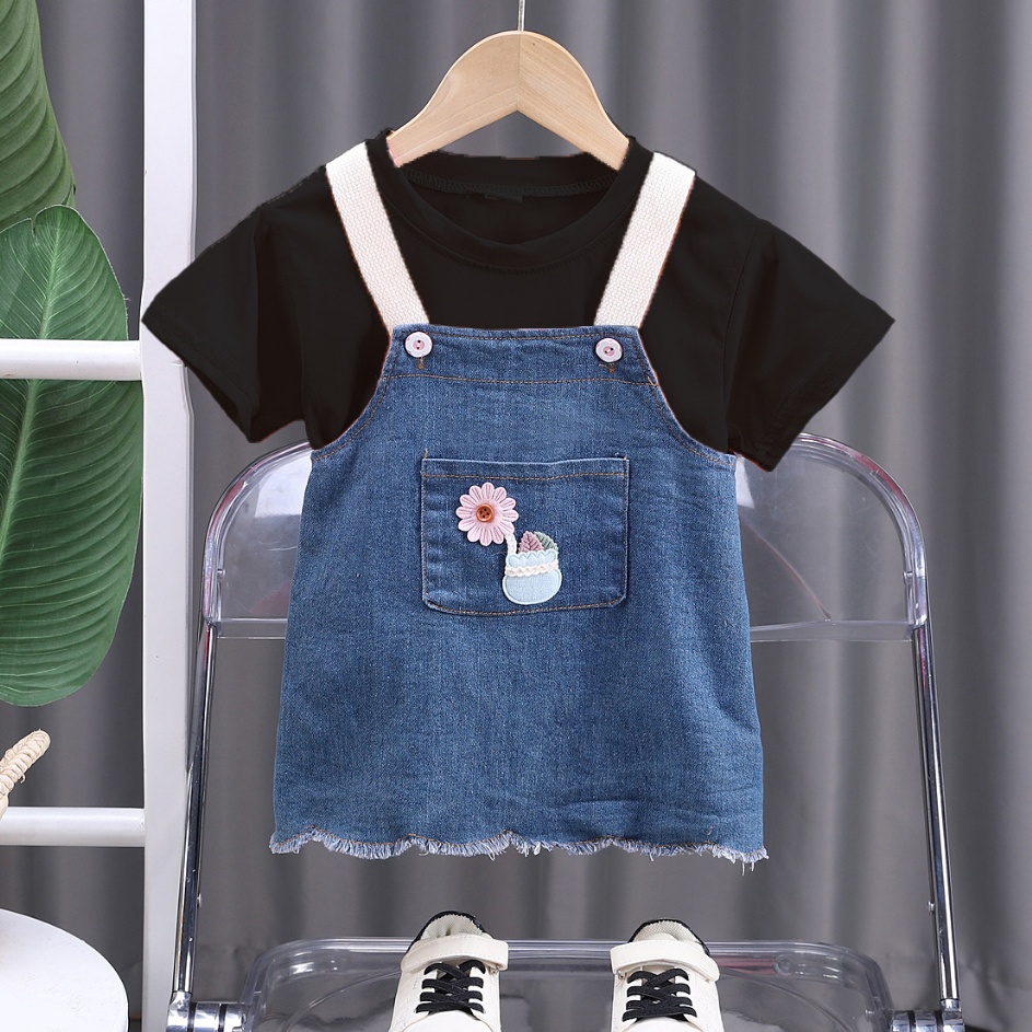 Pusat Produsen  anak bayi setelan merah perempuan baju kodok jins anak perempuan baju kodok 2in1 rok