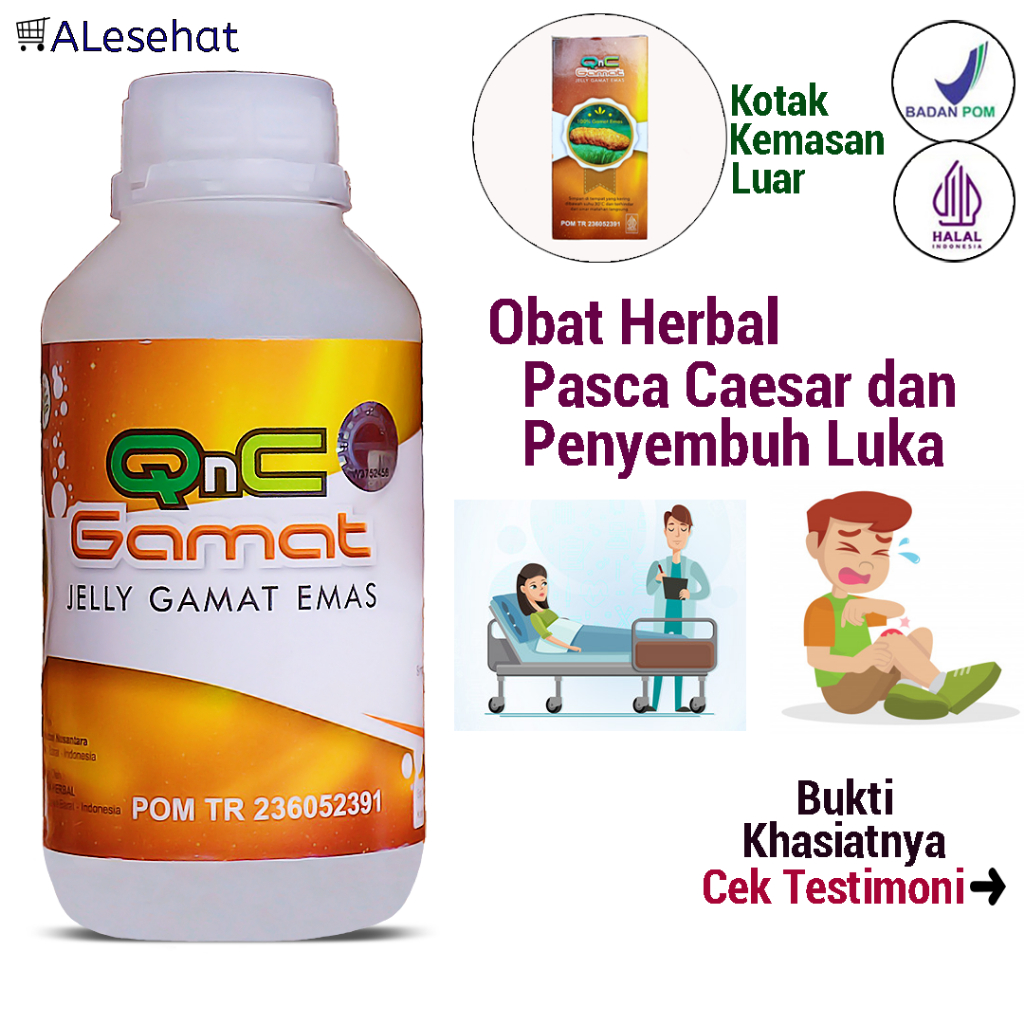 Obat Pasca Operasi Caesar & Penyembuh Luka Dalam, Bengkak Bernanah Berair, Jahitan Qnc Jelly Gamat