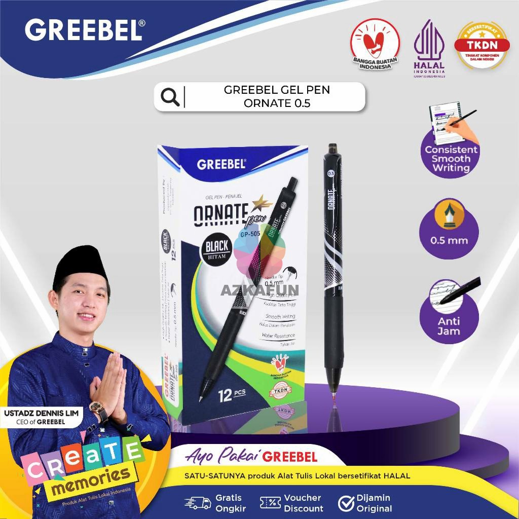 

GREEBEL GEL PEN GP-505 ORNATE 0.5 Pulpen Gel - alat tulis pensil