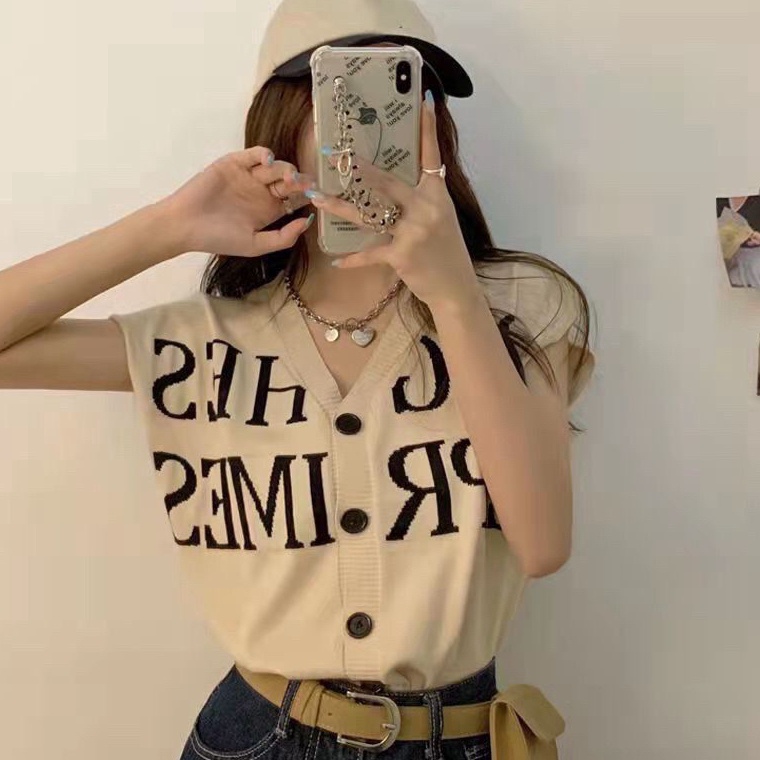 Koleksi Terbaru Vest Rompi Wanita Vneck Tanpa Lengan Full Kancing Aktif  Outer Premium vest Rajut Te