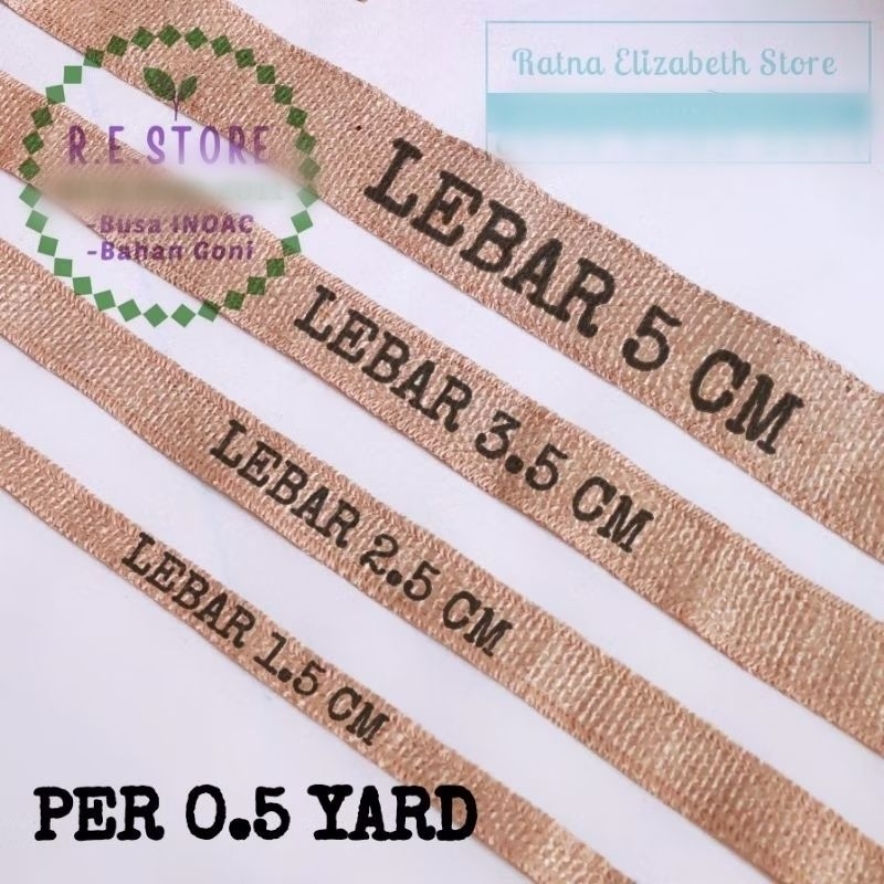 

[Per 0.5 yard] Pita Goni Polos Obras Krem-Burlap Ribbon-Jute Ribbon Florist Wrapping