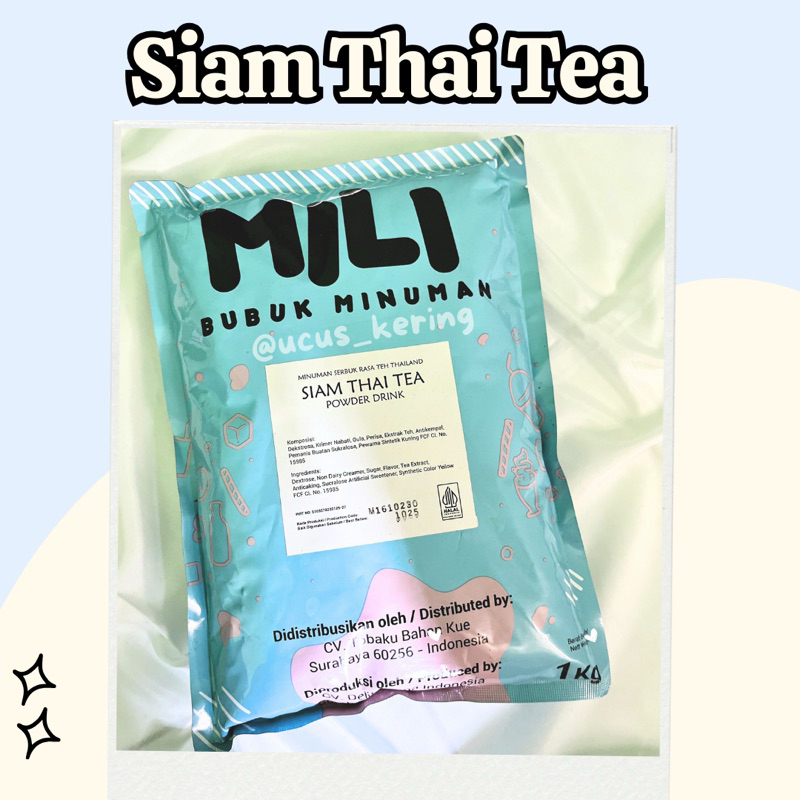 

BUBUK MILI SIAM THAI TEA KEMASAN 1 KG/POWDER MILI